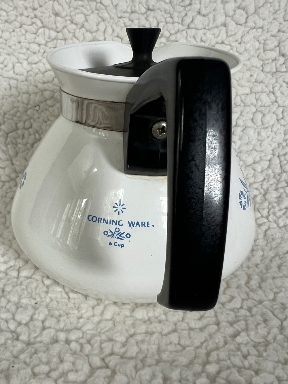 Vintage Corning Ware Blue Cornflower 6 Cup Tea Pot Kettle P-104 with Lid - Picture 6 of 14